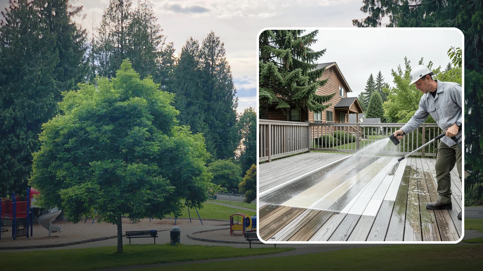 Soft Deck Washing in Bonney Lake, Pierce County, WA - Use low-pressure soft washing to clean delicate or aged decking without splintering the surface.