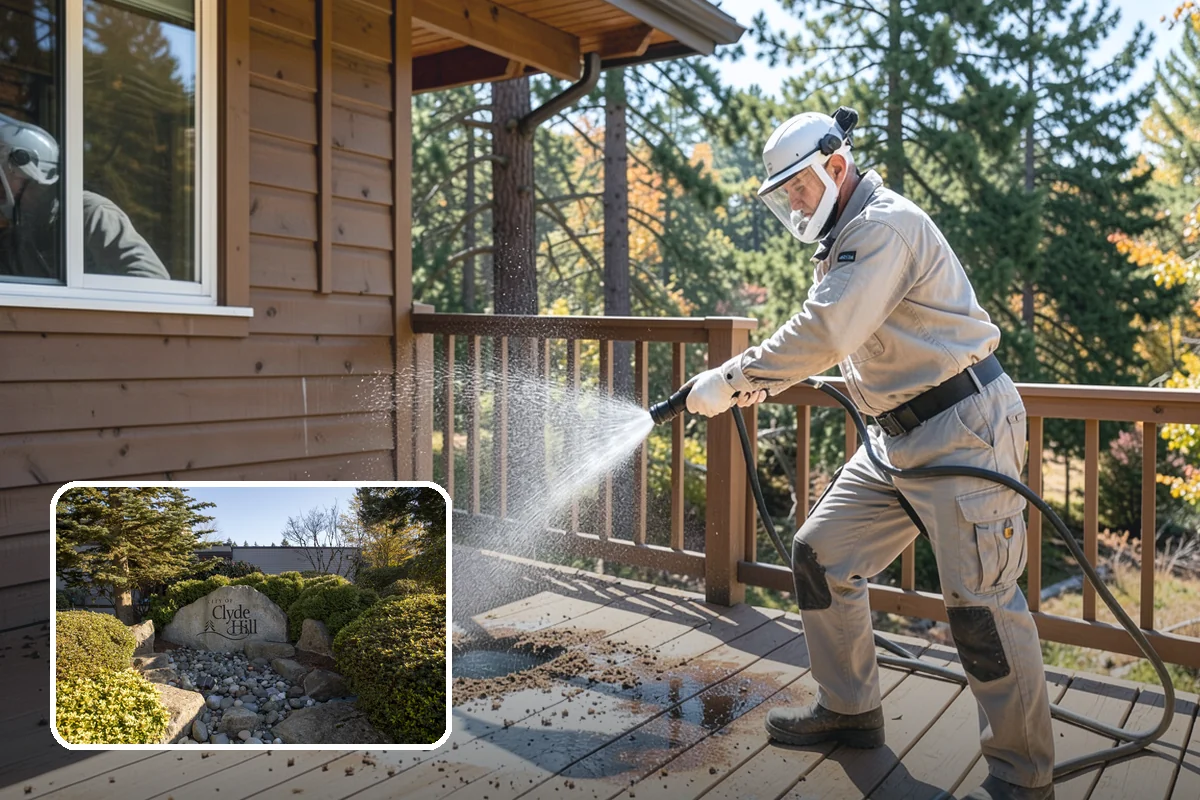 Soft Deck Washing in Clyde Hill, King County, WA - Cleans without splintering or furring the wood