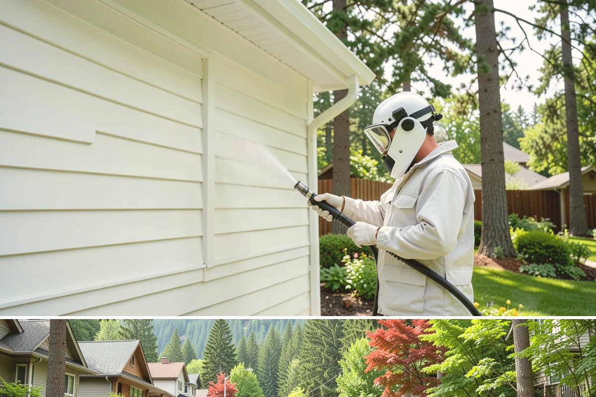 Soft Deck Washing in Darrington, Snohomish County, WA - Soft wash decks in warm, dry summer weather to allow proper drying afterward.