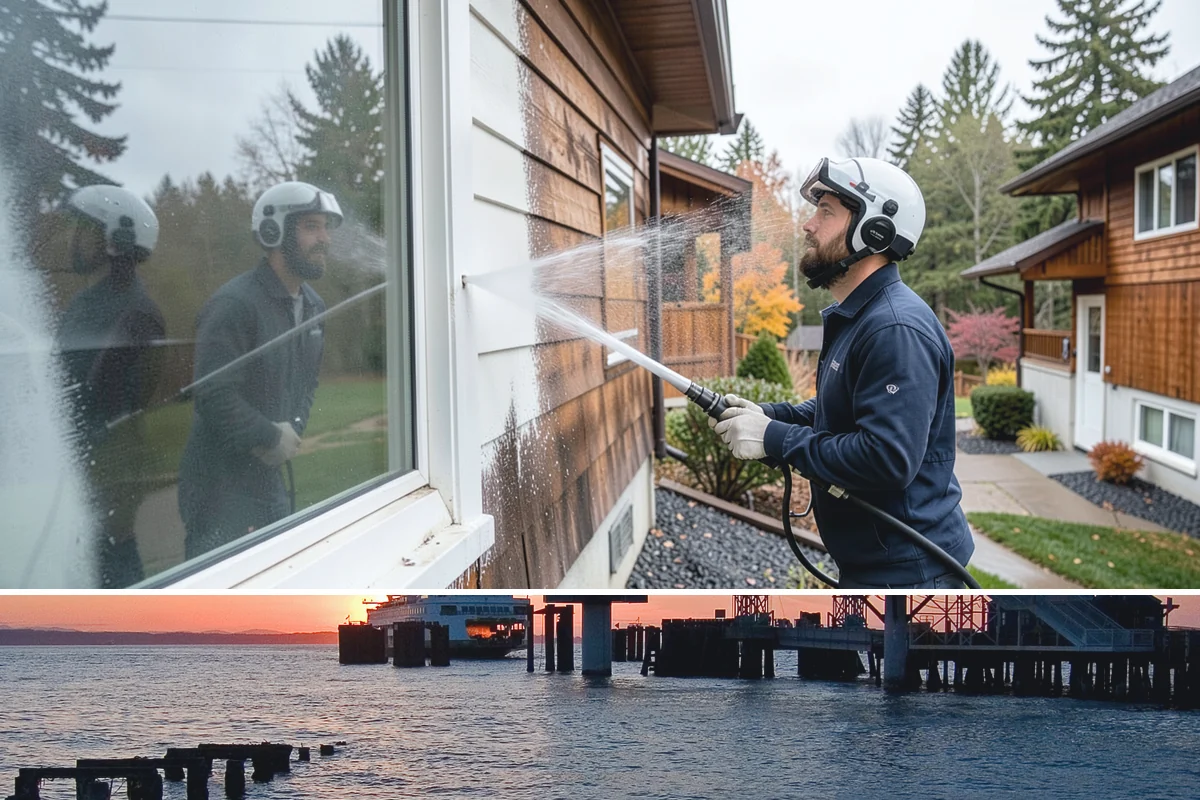 Soft Deck Washing in Edmonds, Snohomish County, WA - Soft wash decks in warm, dry summer weather to allow proper drying afterward.