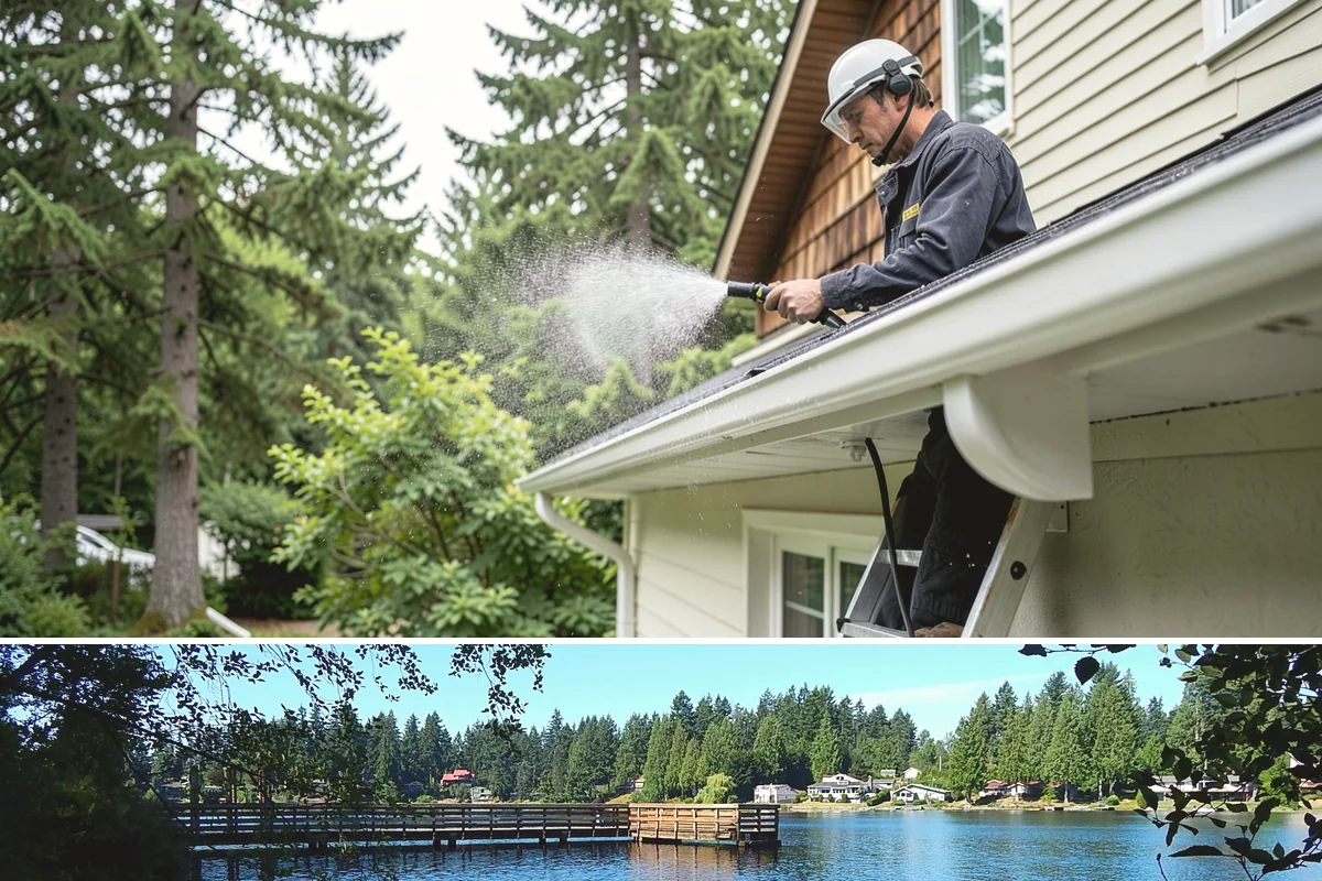 Soft Deck Washing in Federal Way, King County, WA - Soft wash decks in warm, dry summer weather to allow proper drying afterward.