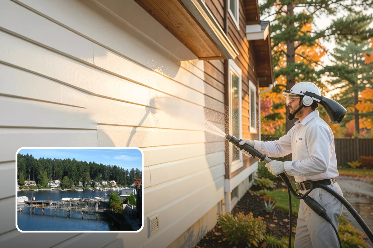 Soft Deck Washing in Gig Harbor, Pierce County, WA - Cleans without splintering or furring the wood
