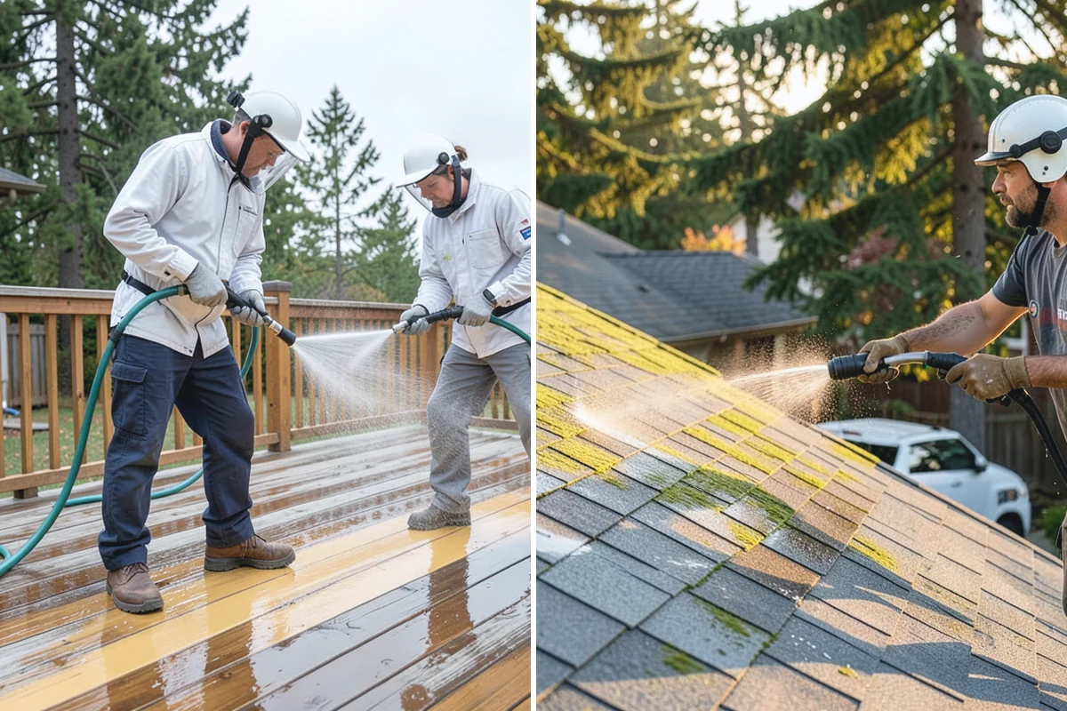Soft Deck Washing in Gold Bar, Snohomish County, WA - Inspect board condition and clear the deck