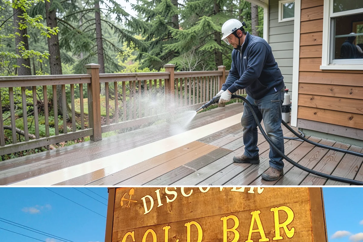 Soft Deck Washing in Gold Bar, Snohomish County, WA - Soft wash decks in warm, dry summer weather to allow proper drying afterward.