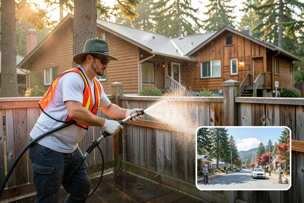 Soft Deck Washing in Hunts Point, King County, WA - Cleans without splintering or furring the wood
