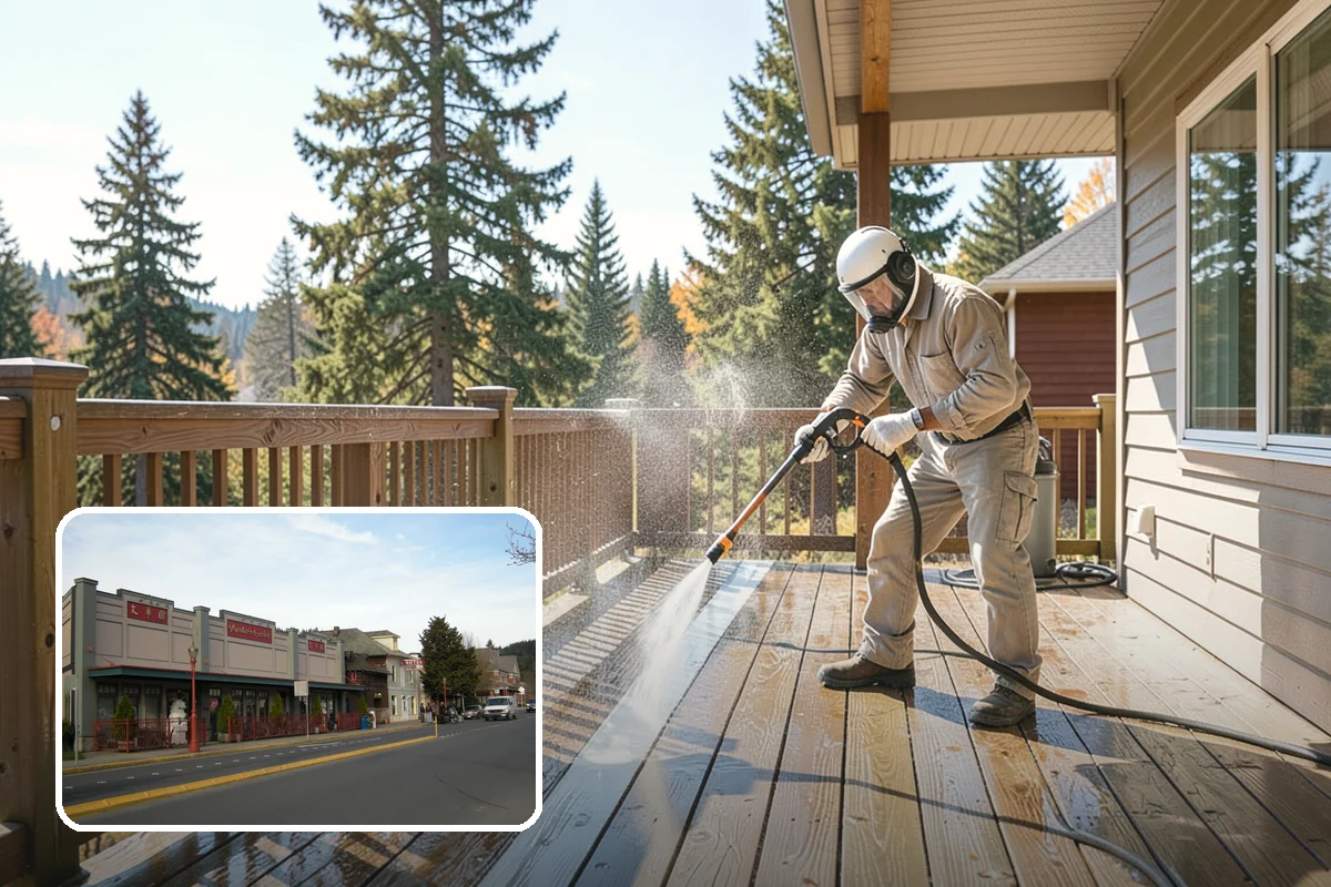 Soft Deck Washing in Issaquah, King County, WA - Cleans without splintering or furring the wood