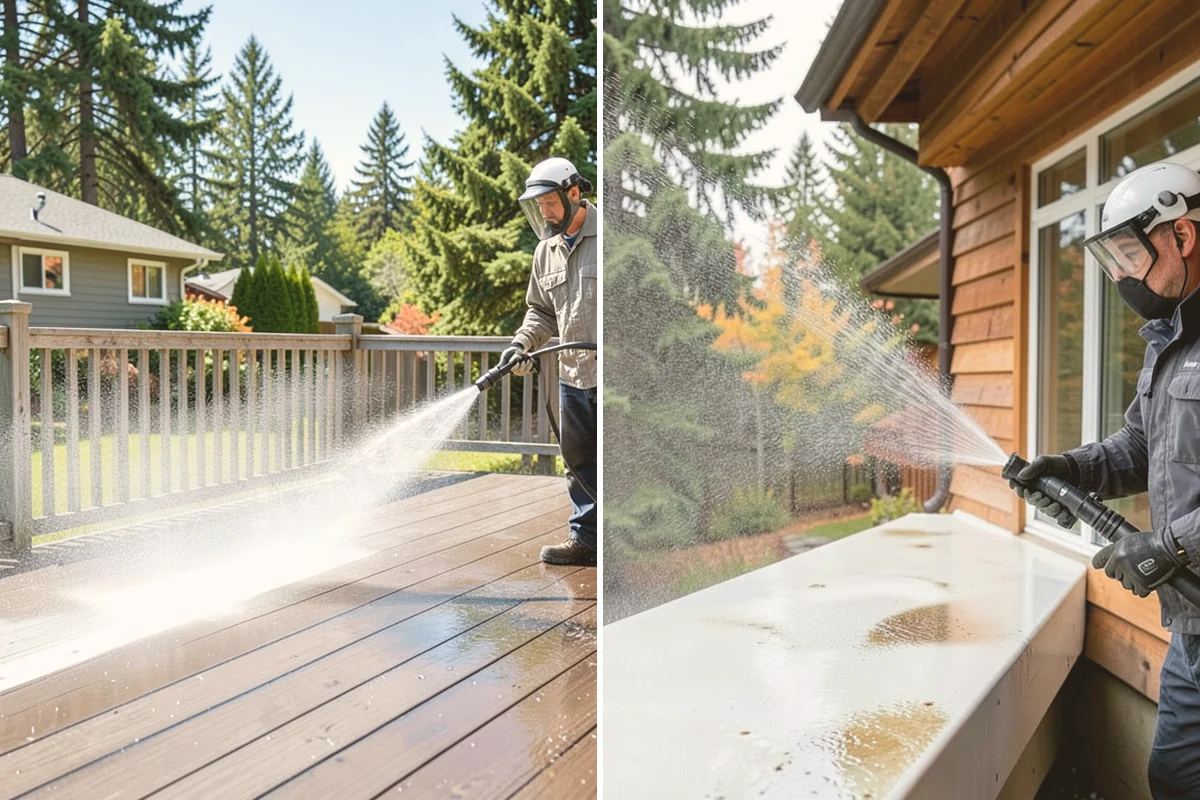 Soft Deck Washing in Kent, King County, WA - Inspect board condition and clear the deck