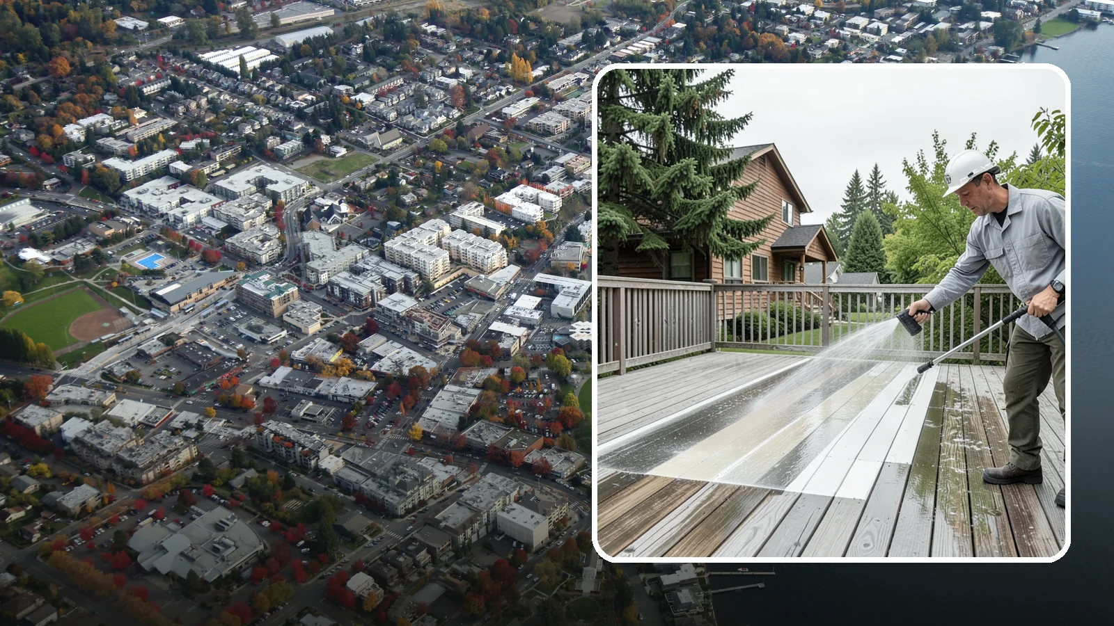 Soft Deck Washing in Kirkland, King County, WA - Use low-pressure soft washing to clean delicate or aged decking without splintering the surface.