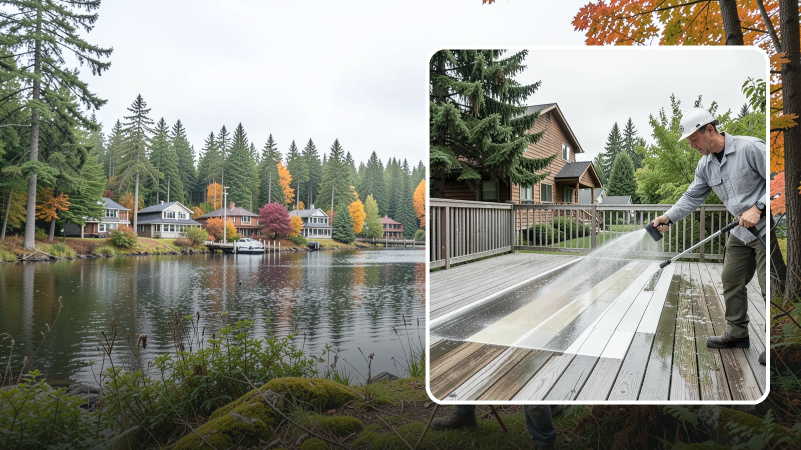 Soft Deck Washing in La Conner, Skagit County, WA - Use low-pressure soft washing to clean delicate or aged decking without splintering the surface.