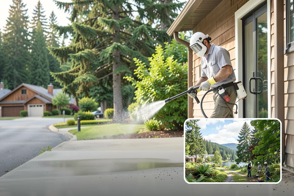 Soft Deck Washing in Lake Forest Park, King County, WA - Cleans without splintering or furring the wood