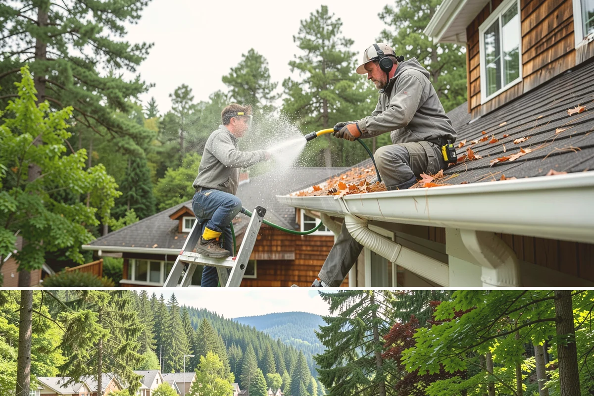 Soft Deck Washing in Lake Forest Park, King County, WA - Soft wash decks in warm, dry summer weather to allow proper drying afterward.
