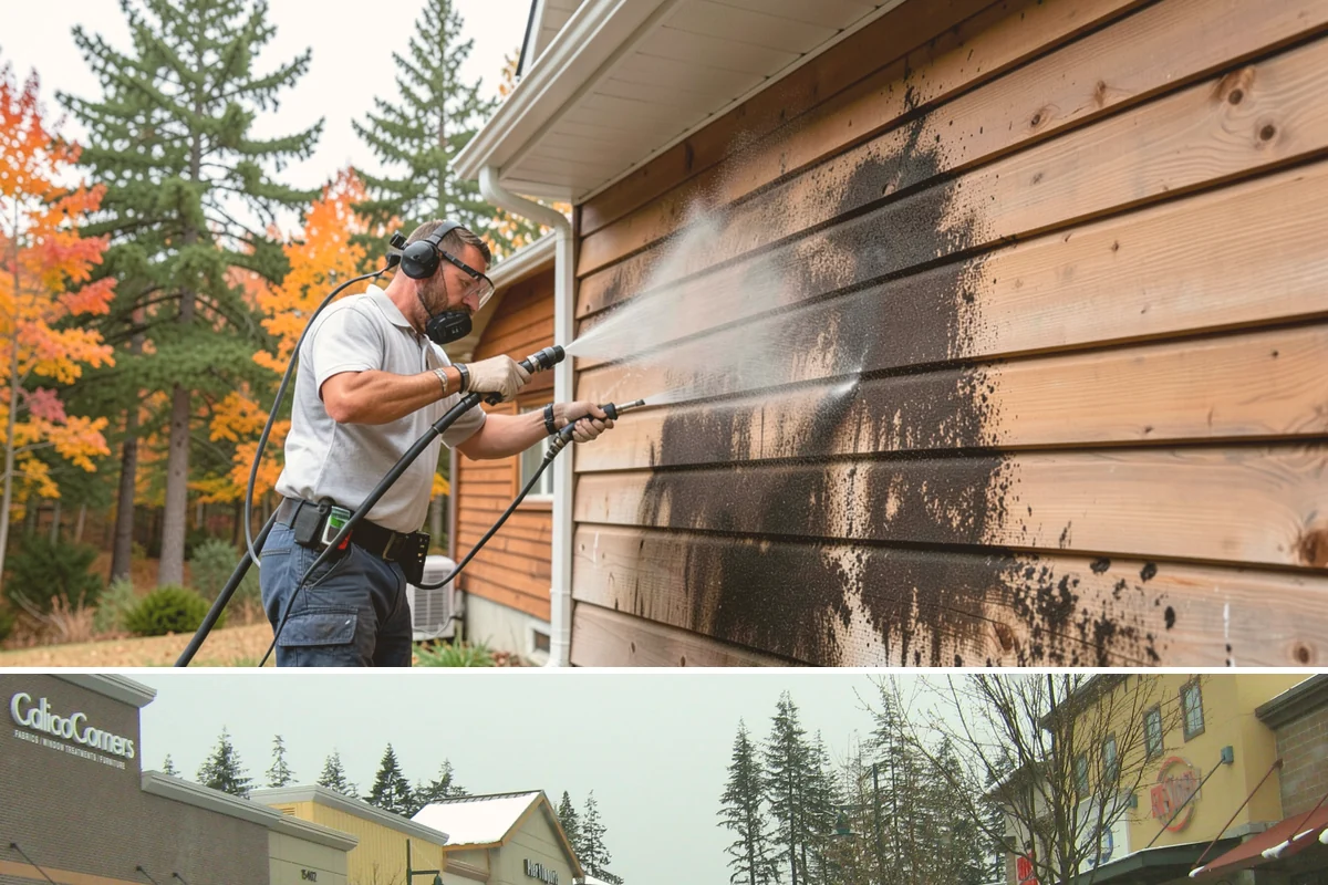 Soft Deck Washing in Mill Creek, Snohomish County, WA - Soft wash decks in warm, dry summer weather to allow proper drying afterward.