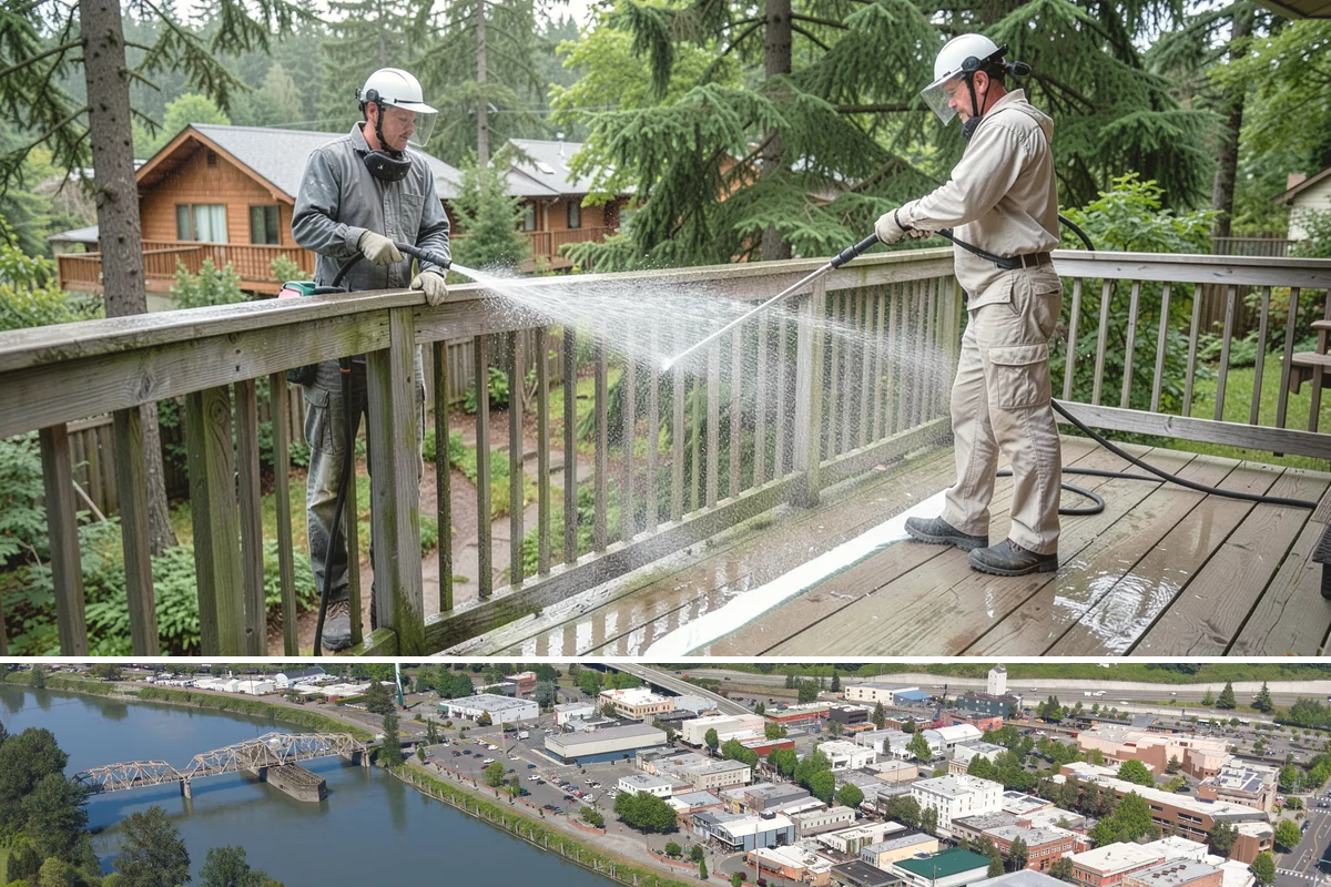 Soft Deck Washing in Mount Vernon, Skagit County, WA - Soft wash decks in warm, dry summer weather to allow proper drying afterward.