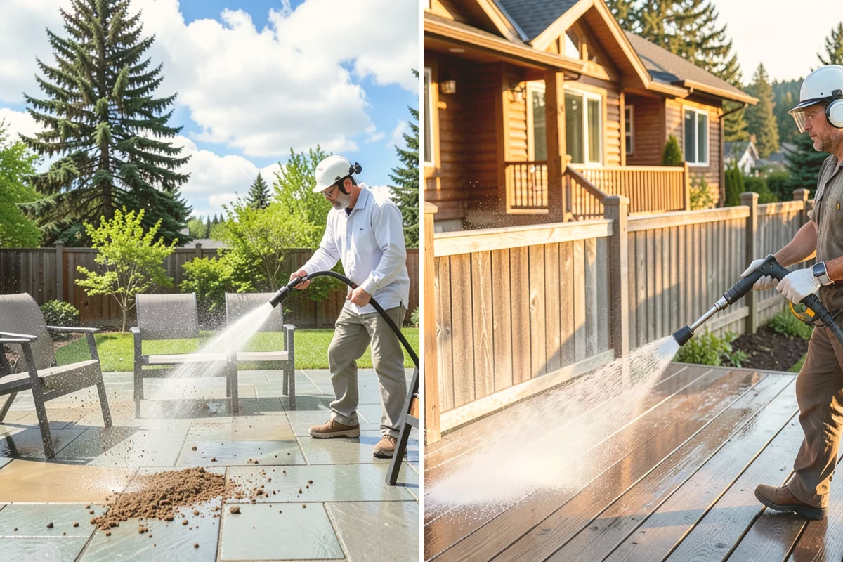 Soft Deck Washing in Newcastle, King County, WA - Inspect board condition and clear the deck