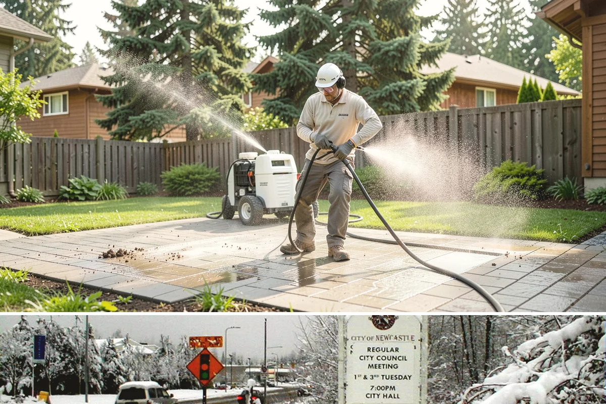 Soft Deck Washing in Newcastle, King County, WA - Soft wash decks in warm, dry summer weather to allow proper drying afterward.