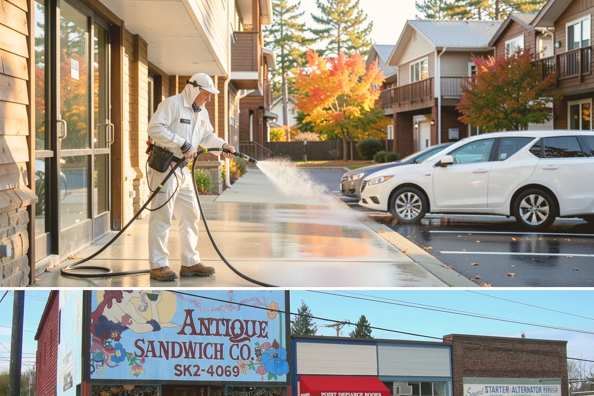 Soft Deck Washing in Ruston, Pierce County, WA - Soft wash decks in warm, dry summer weather to allow proper drying afterward.