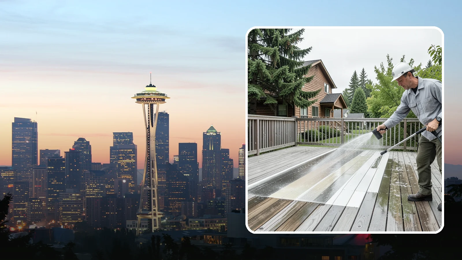 Soft Deck Washing in Seattle, King County, WA - Use low-pressure soft washing to clean delicate or aged decking without splintering the surface.