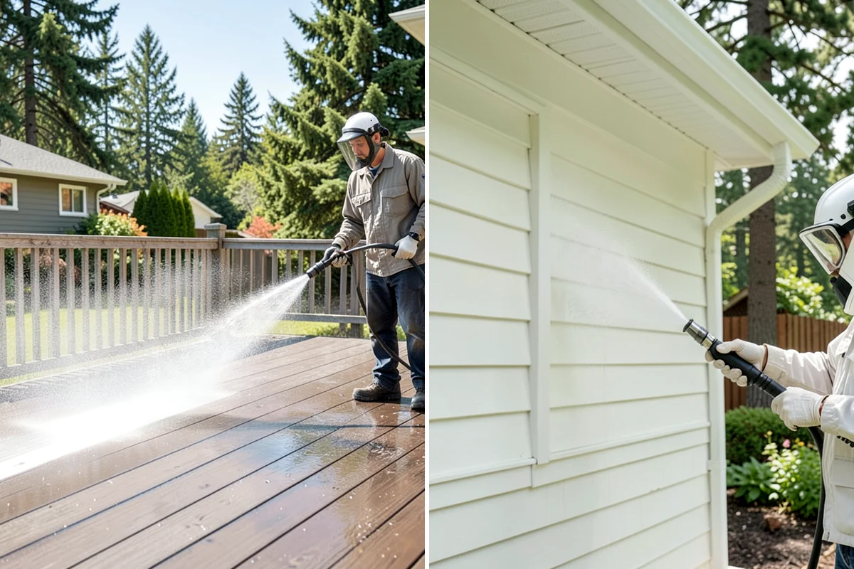 Soft Deck Washing in Seattle, King County, WA - Inspect board condition and clear the deck