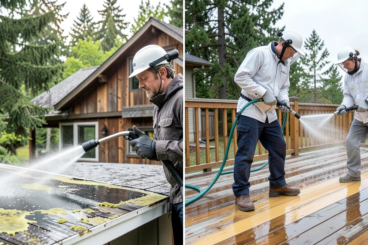 Soft Deck Washing in Shoreline, King County, WA - Inspect board condition and clear the deck