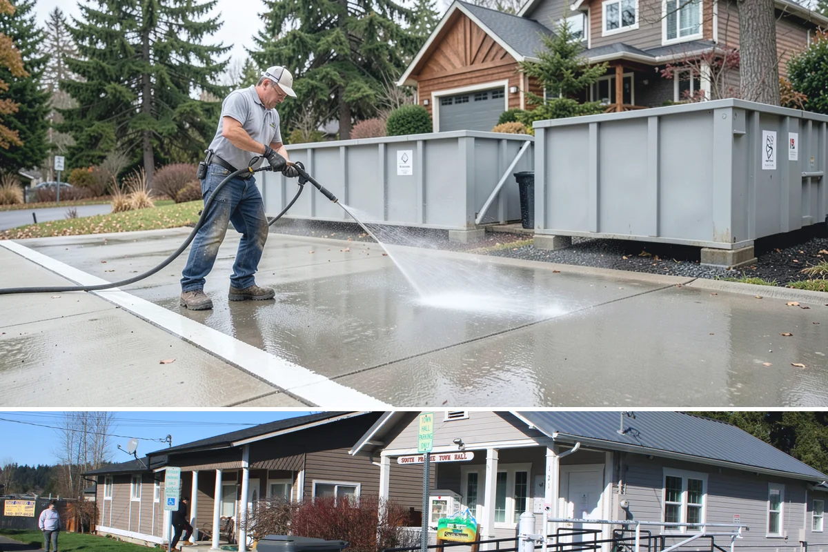 Soft Deck Washing in South Prairie, Pierce County, WA - Soft wash decks in warm, dry summer weather to allow proper drying afterward.