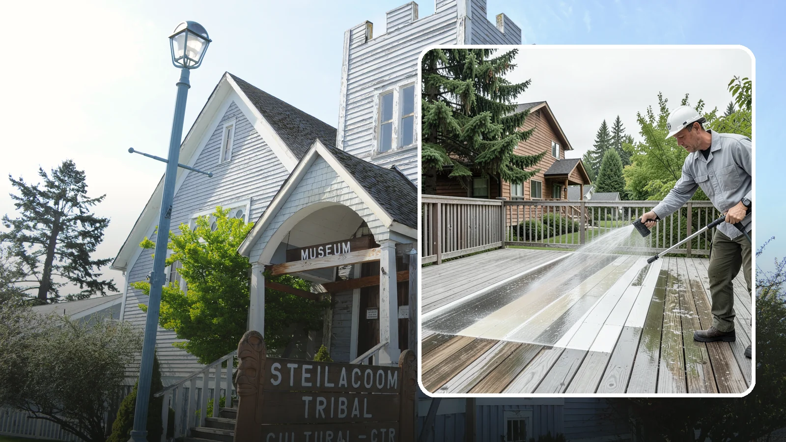 Soft Deck Washing in Steilacoom, Pierce County, WA - Use low-pressure soft washing to clean delicate or aged decking without splintering the surface.