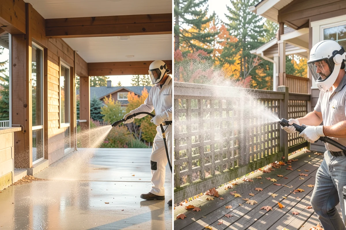 Soft Deck Washing in Steilacoom, Pierce County, WA - Inspect board condition and clear the deck
