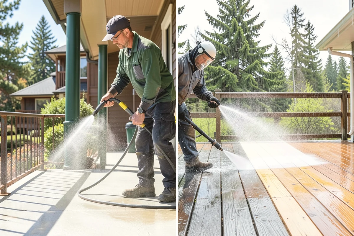 Soft Deck Washing in Tacoma, Pierce County, WA - Inspect board condition and clear the deck