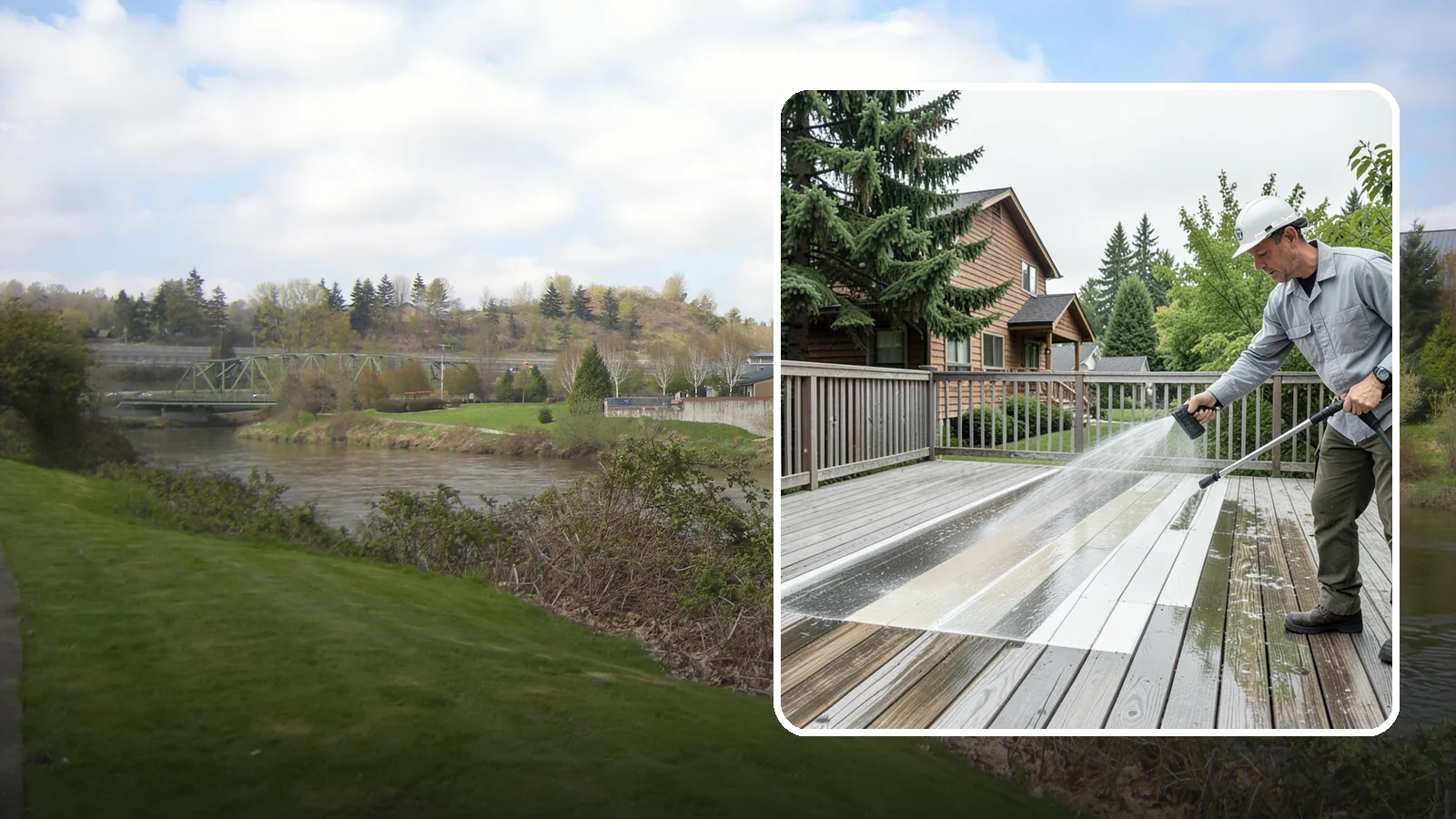 Soft Deck Washing in Tukwila, King County, WA - Use low-pressure soft washing to clean delicate or aged decking without splintering the surface.