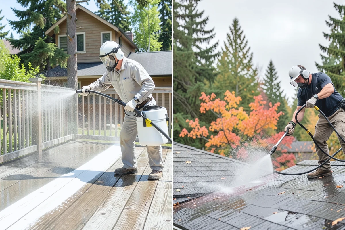 Soft Deck Washing in Woodinville, King County, WA - Inspect board condition and clear the deck
