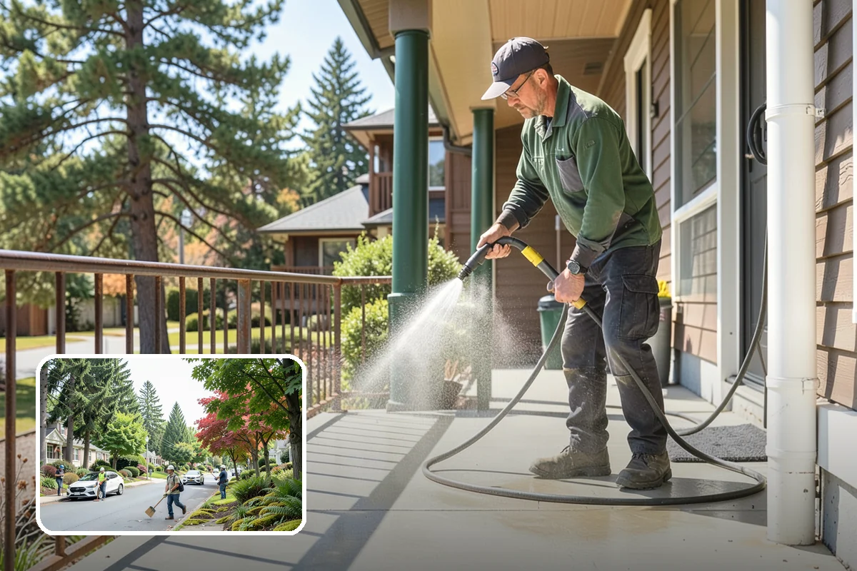 Soft House Washing in Beaux Arts Village, King County, WA - Eliminates the danger of water pushed behind siding