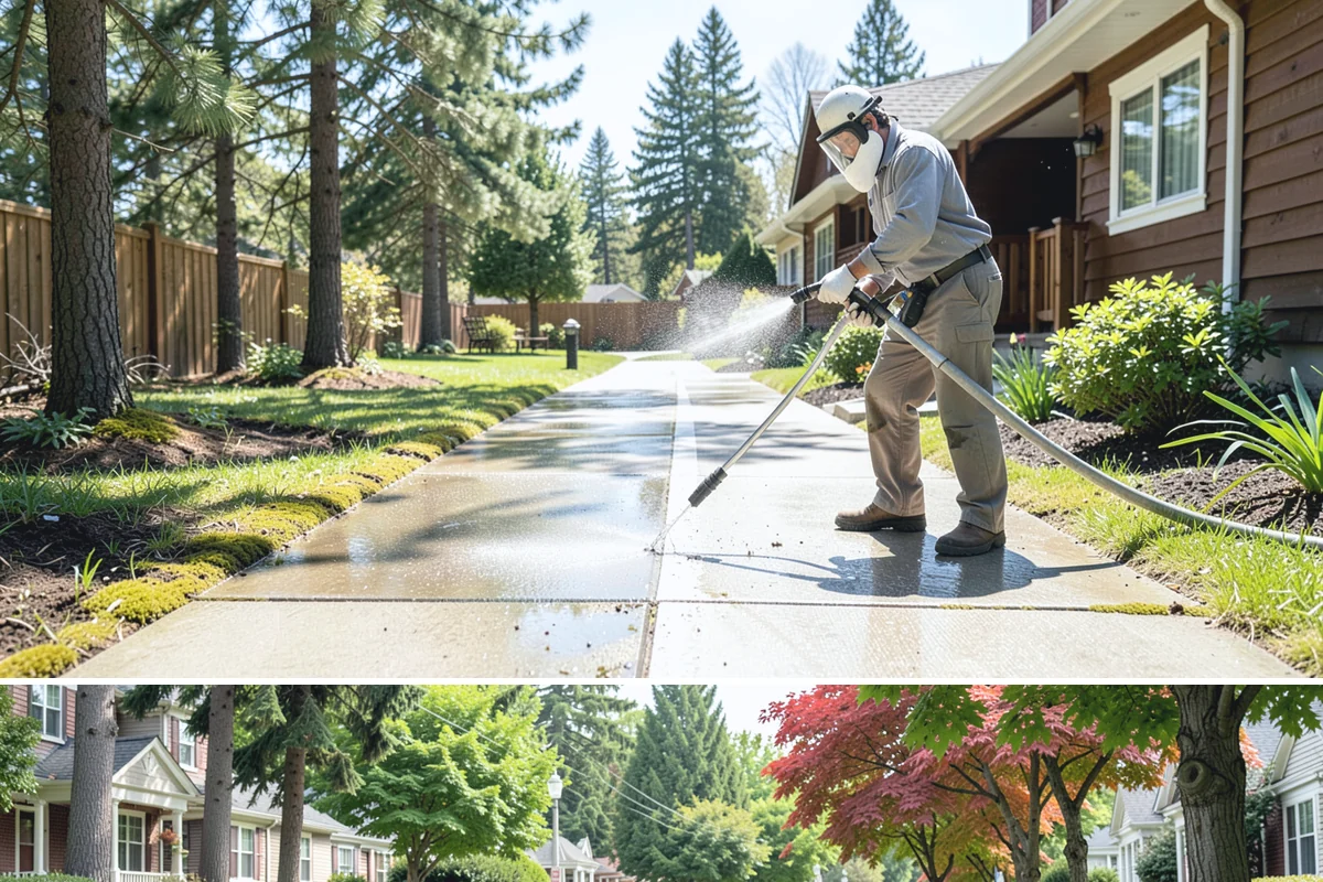 Soft House Washing in Beaux Arts Village, King County, WA - The drier stretches from June through September let the low-pressure rinse dry cleanly and slow future regrowth.