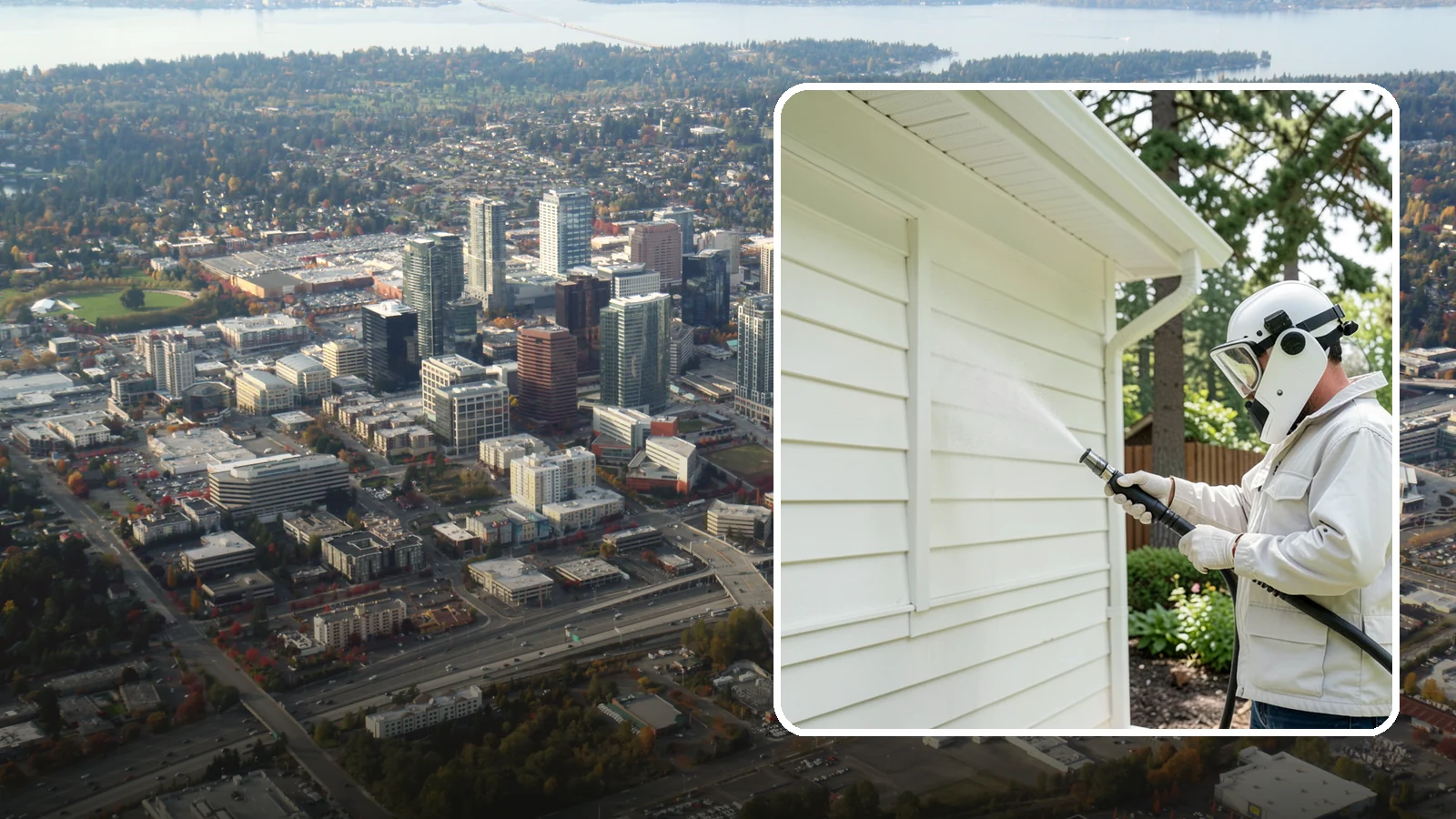 Soft House Washing in Bellevue, King County, WA - Soft house washing uses low pressure and specialized detergents to clean delicate siding without the risk of gouging or water...