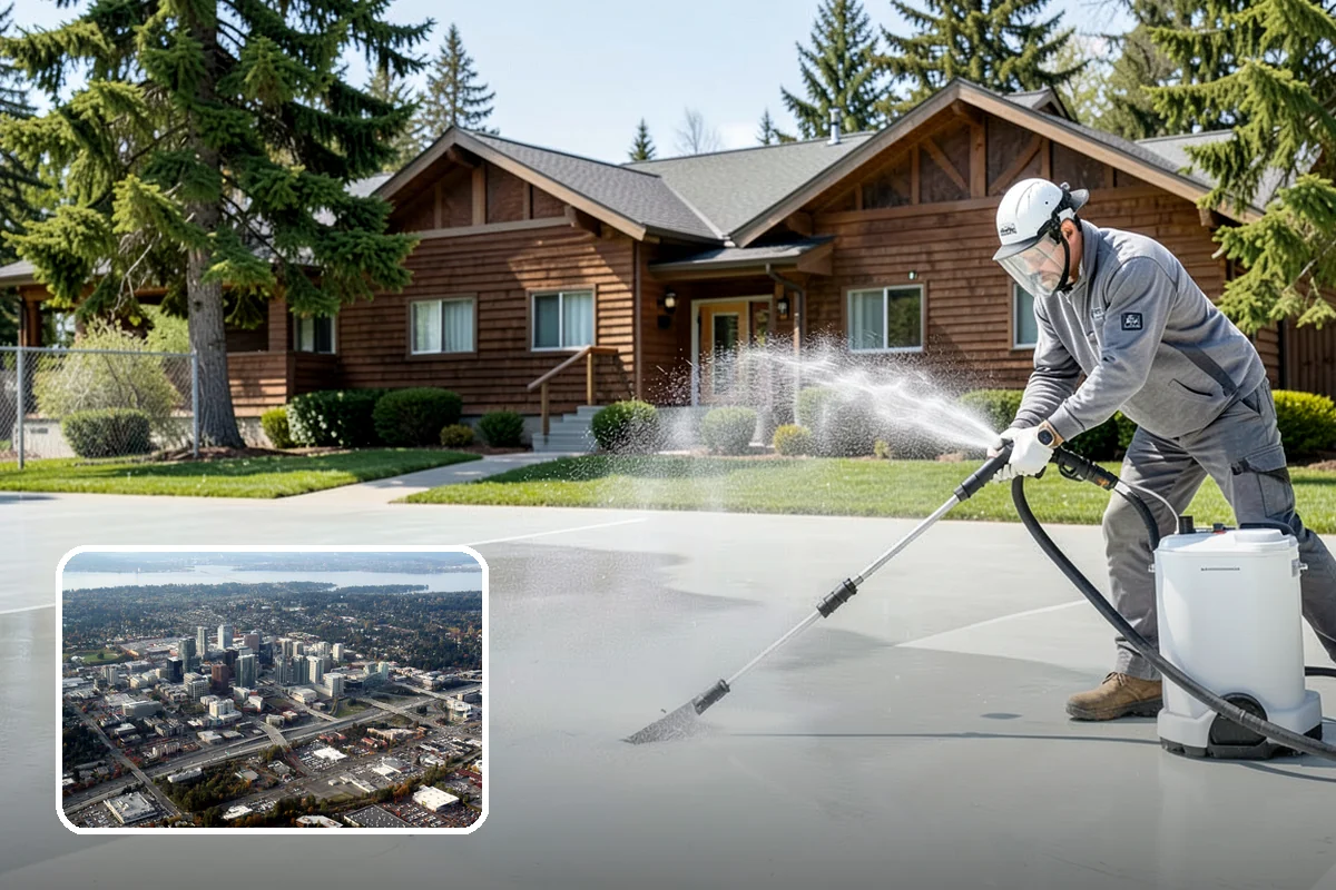 Soft House Washing in Bellevue, King County, WA - Eliminates the danger of water pushed behind siding