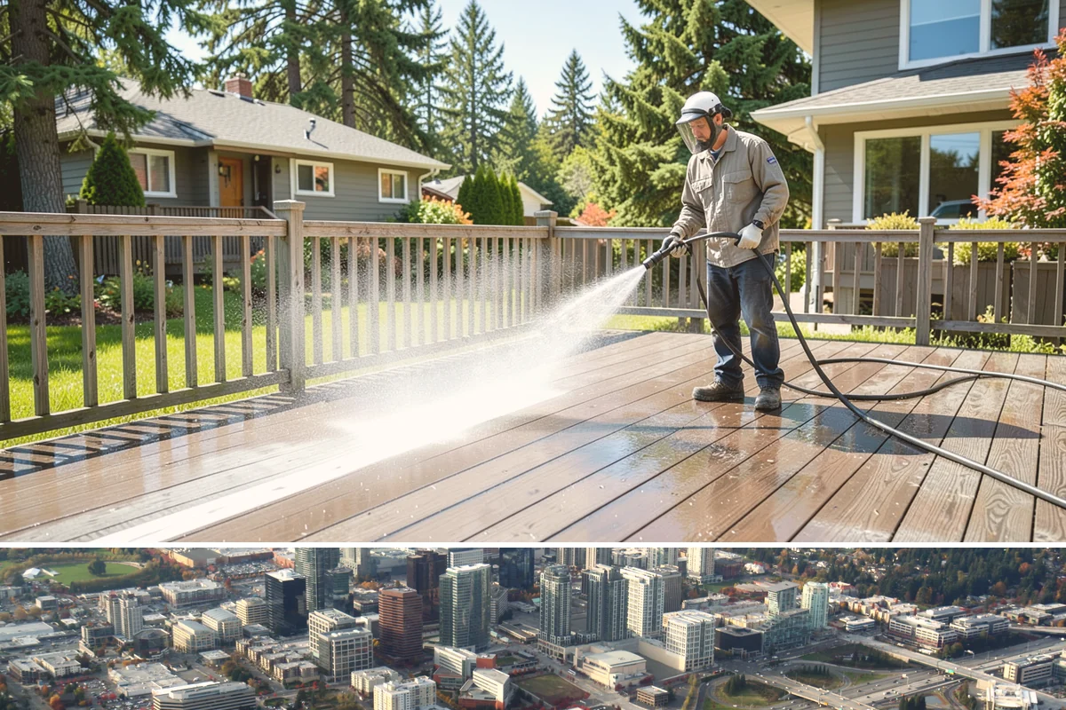 Soft House Washing in Bellevue, King County, WA - The drier stretches from June through September let the low-pressure rinse dry cleanly and slow future regrowth.