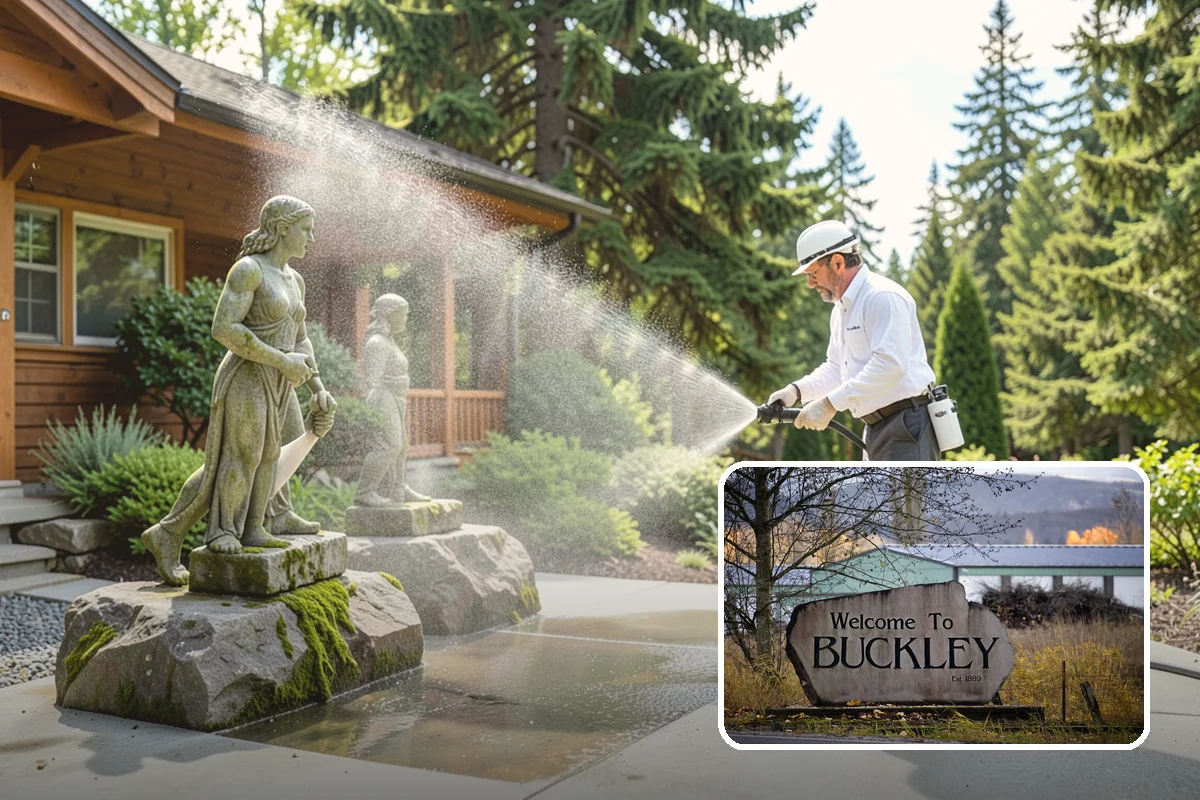 Soft House Washing in Buckley, Pierce County, WA - Eliminates the danger of water pushed behind siding