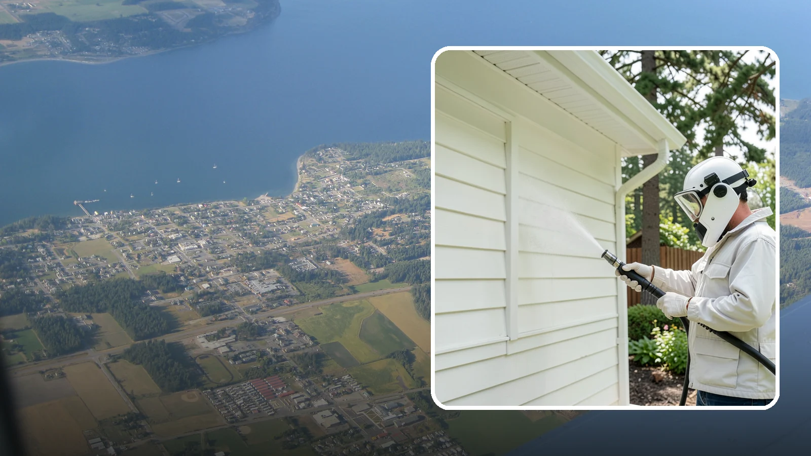 Soft House Washing in Coupeville, Island County, WA - Soft house washing uses low pressure and specialized detergents to clean delicate siding without the risk of gouging or water...