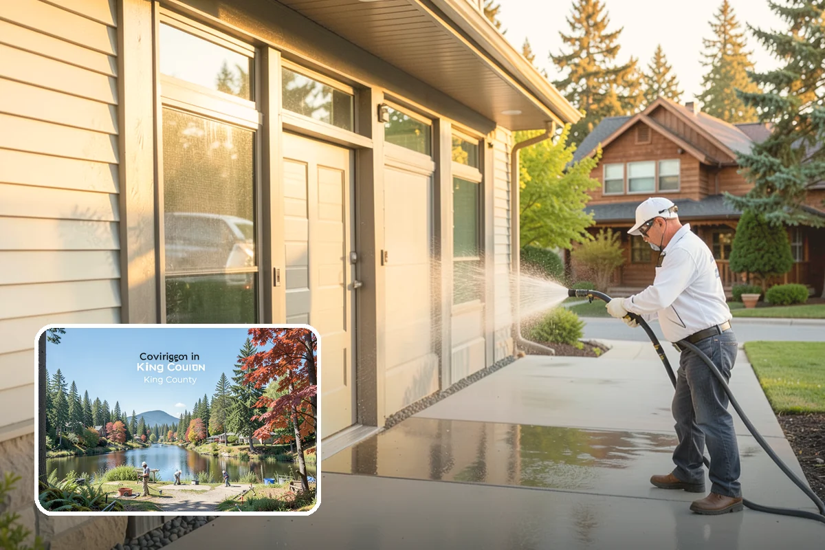 Soft House Washing in Covington, King County, WA - Eliminates the danger of water pushed behind siding