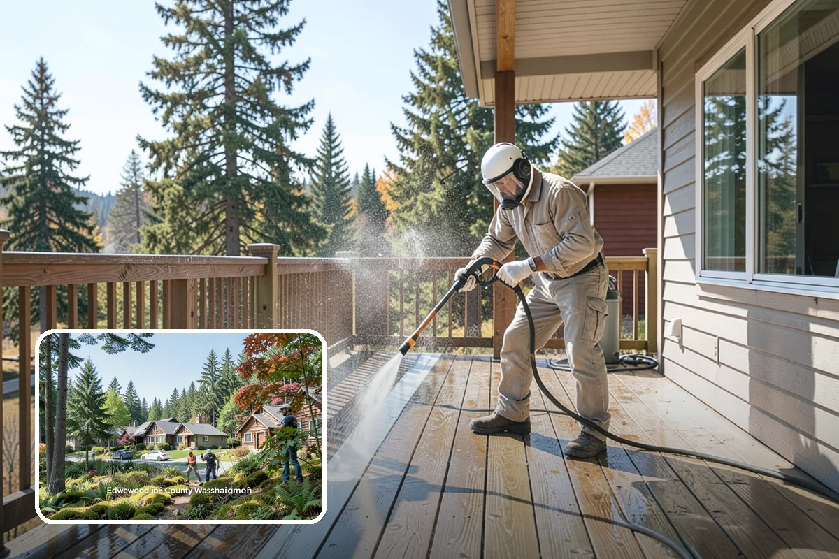 Soft House Washing in Edgewood, Pierce County, WA - Eliminates the danger of water pushed behind siding