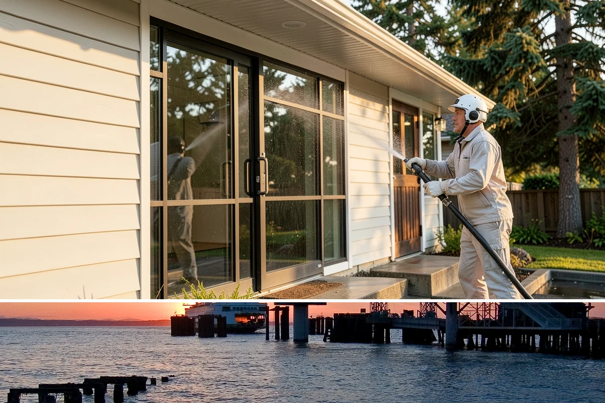 Soft House Washing in Edmonds, Snohomish County, WA - The drier stretches from June through September let the low-pressure rinse dry cleanly and slow future regrowth.