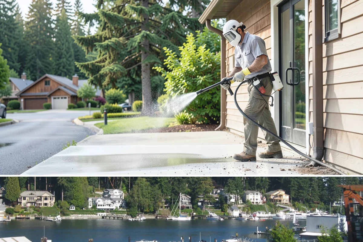 Soft House Washing in Gig Harbor, Pierce County, WA - The drier stretches from June through September let the low-pressure rinse dry cleanly and slow future regrowth.