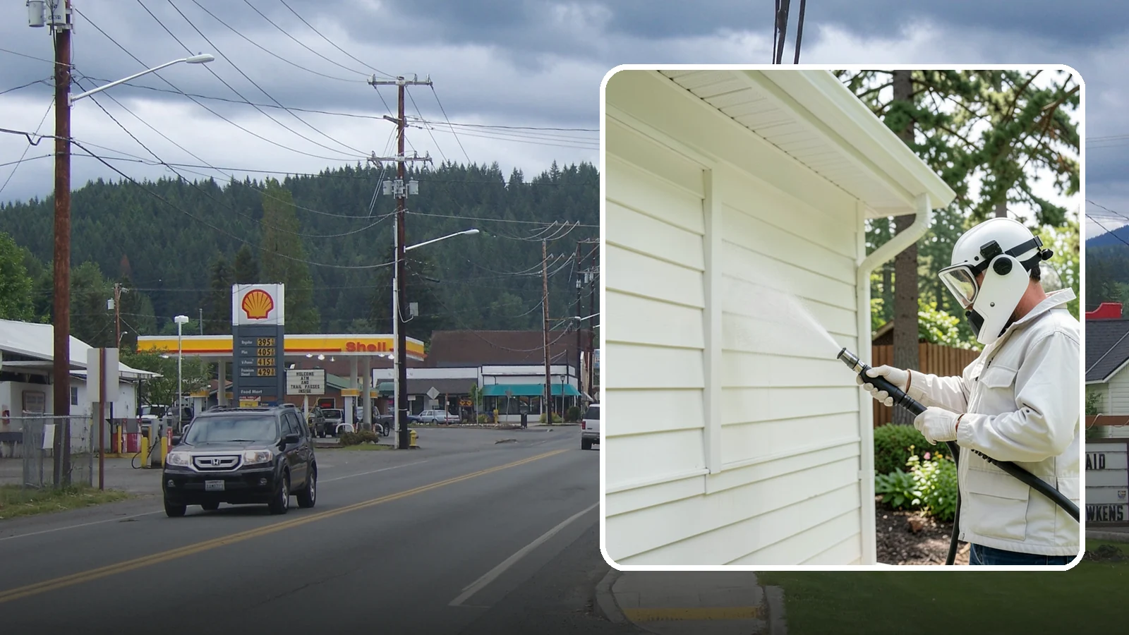 Soft House Washing in Granite Falls, Snohomish County, WA - Soft house washing uses low pressure and specialized detergents to clean delicate siding without the risk of gouging or water...