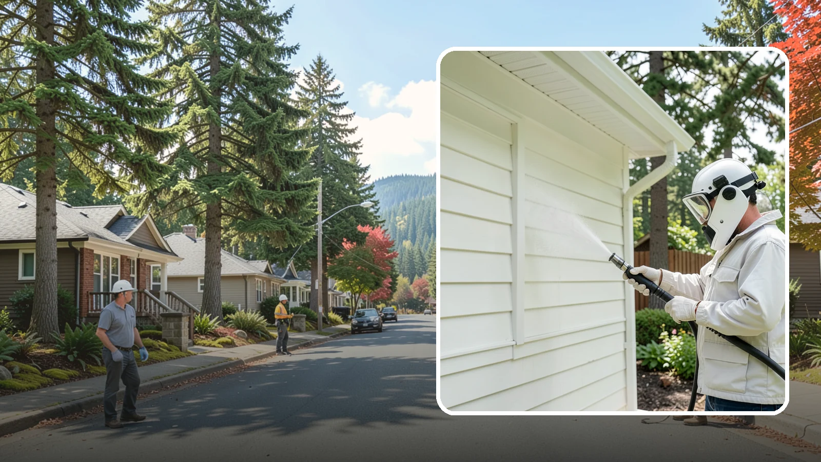 Soft House Washing in Hunts Point, King County, WA - Soft house washing uses low pressure and specialized detergents to clean delicate siding without the risk of gouging or water...