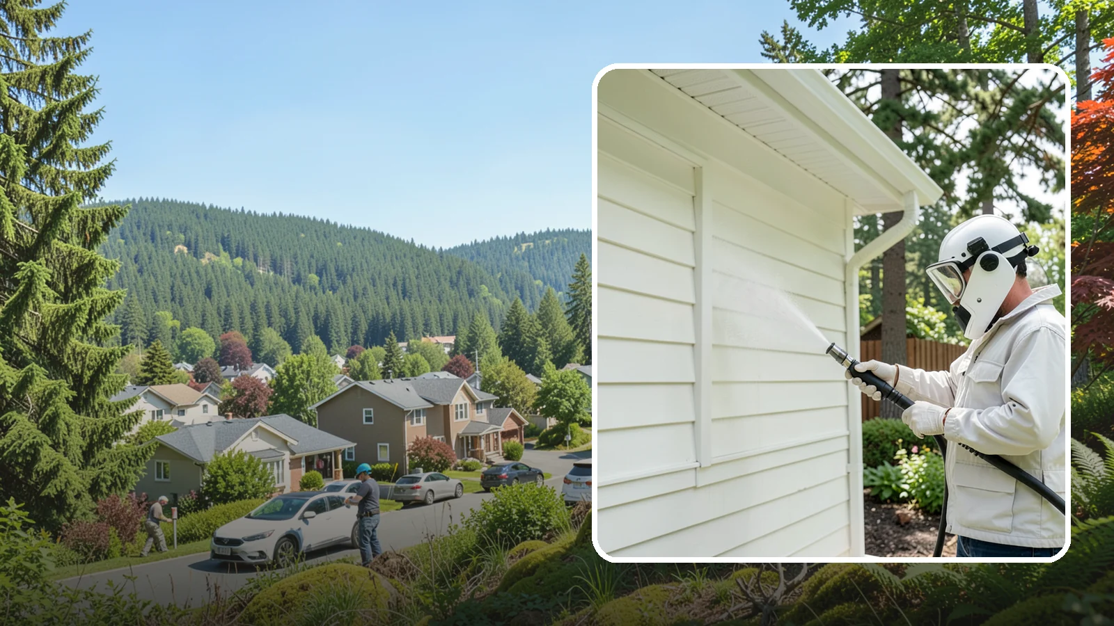 Soft House Washing in Index, Snohomish County, WA - Soft house washing uses low pressure and specialized detergents to clean delicate siding without the risk of gouging or water...
