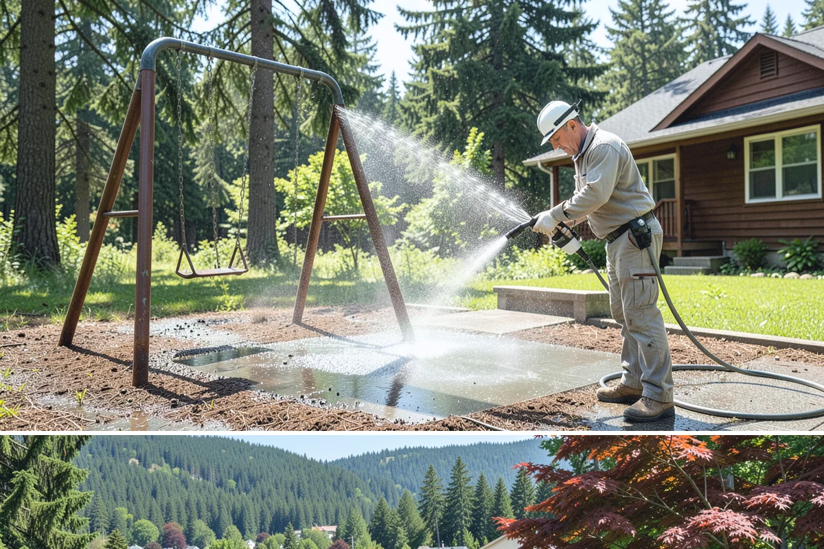Soft House Washing in Index, Snohomish County, WA - The drier stretches from June through September let the low-pressure rinse dry cleanly and slow future regrowth.