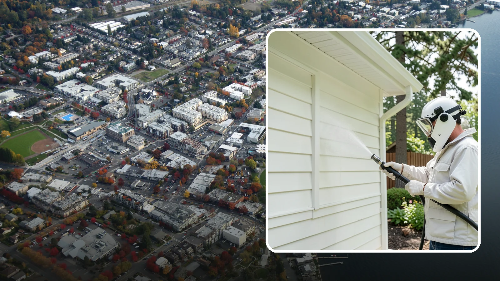 Soft House Washing in Kirkland, King County, WA - Soft house washing uses low pressure and specialized detergents to clean delicate siding without the risk of gouging or water...