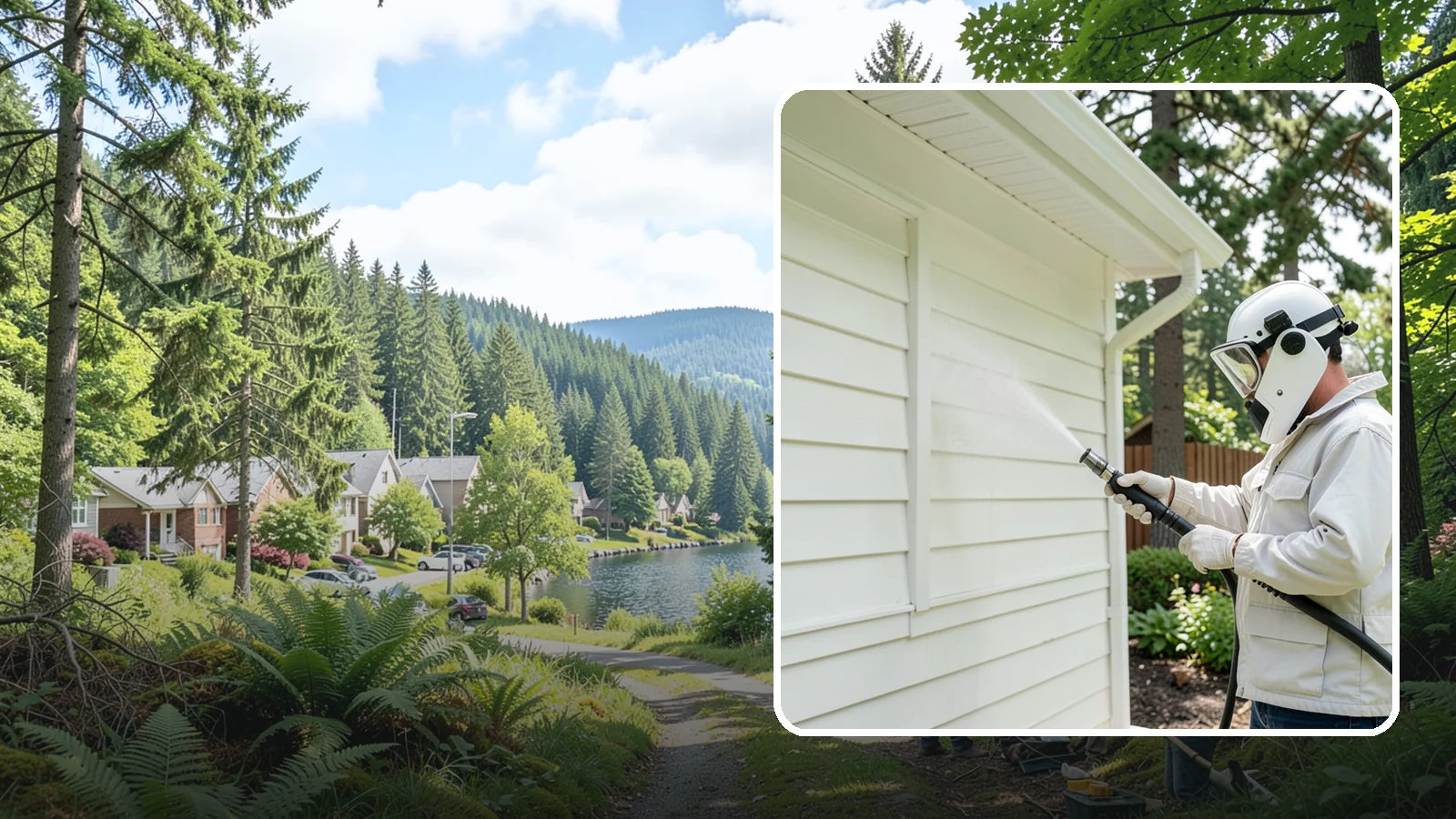 Soft House Washing in Lake Forest Park, King County, WA - Soft house washing uses low pressure and specialized detergents to clean delicate siding without the risk of gouging or water...