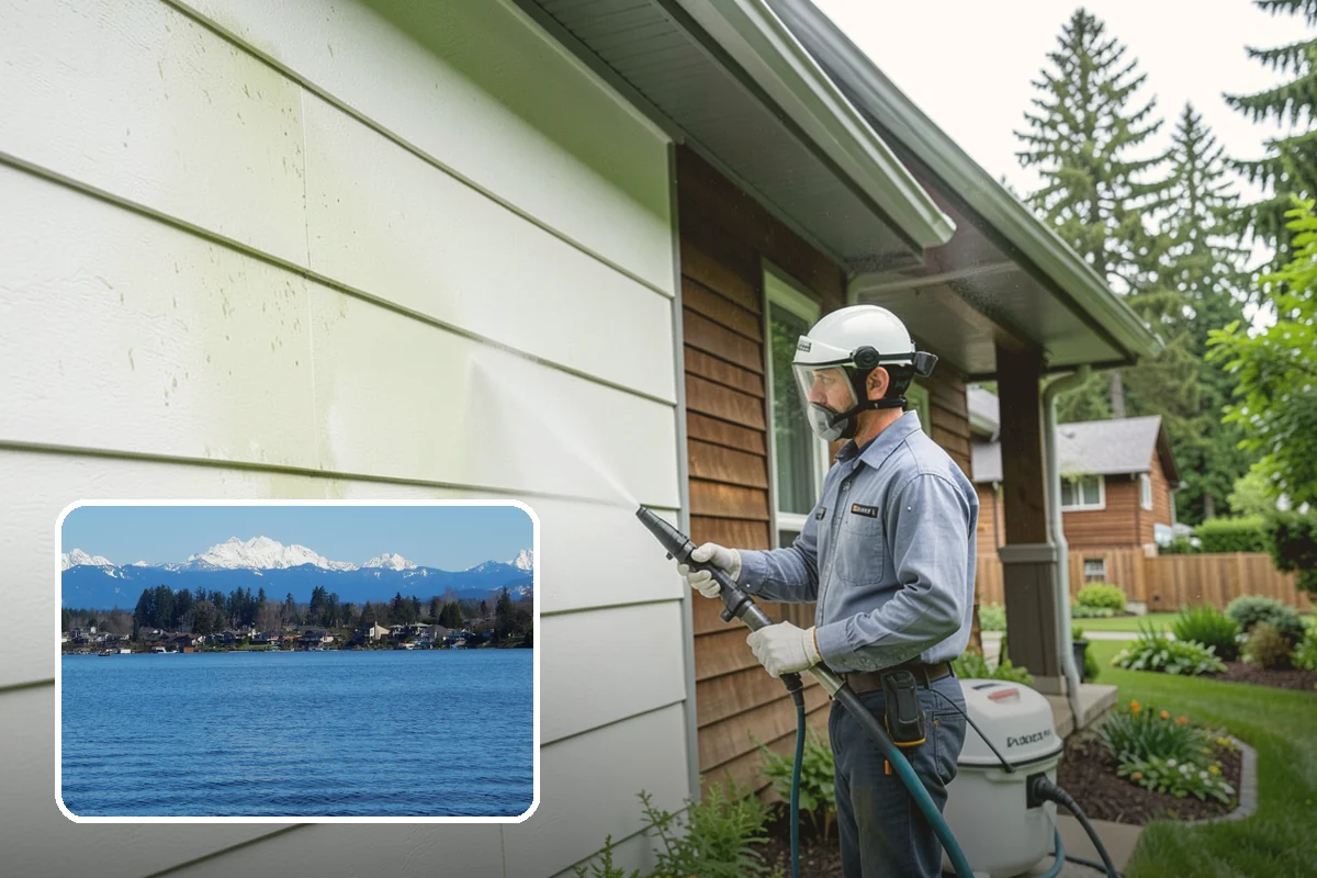 Soft House Washing in Lake Stevens, Snohomish County, WA - Eliminates the danger of water pushed behind siding