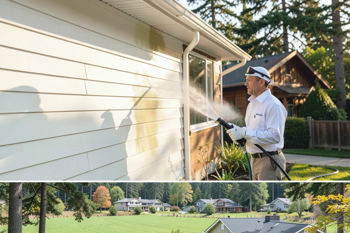 Soft House Washing in Lyman, Skagit County, WA - The drier stretches from June through September let the low-pressure rinse dry cleanly and slow future regrowth.