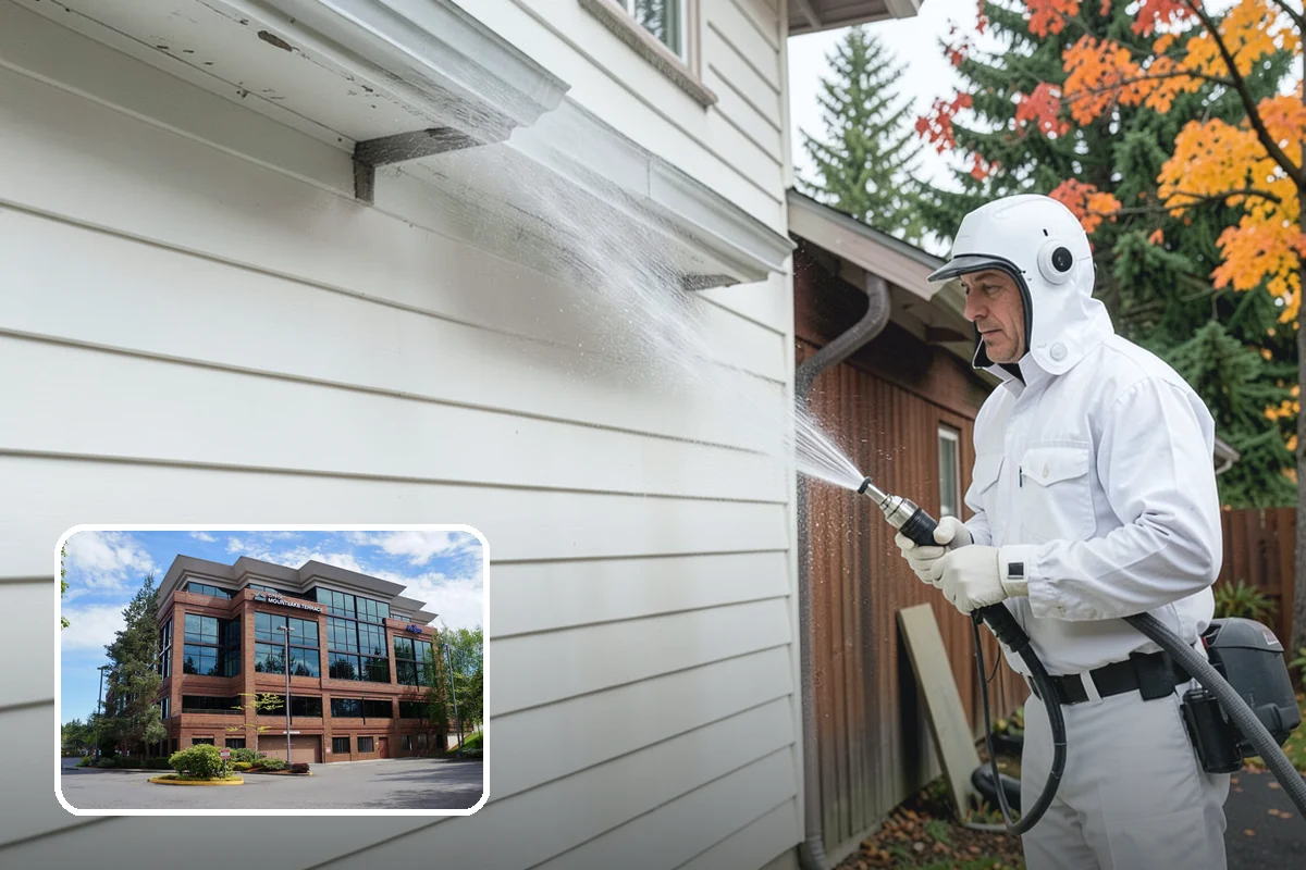 Soft House Washing in Mountlake Terrace, Snohomish County, WA - Eliminates the danger of water pushed behind siding