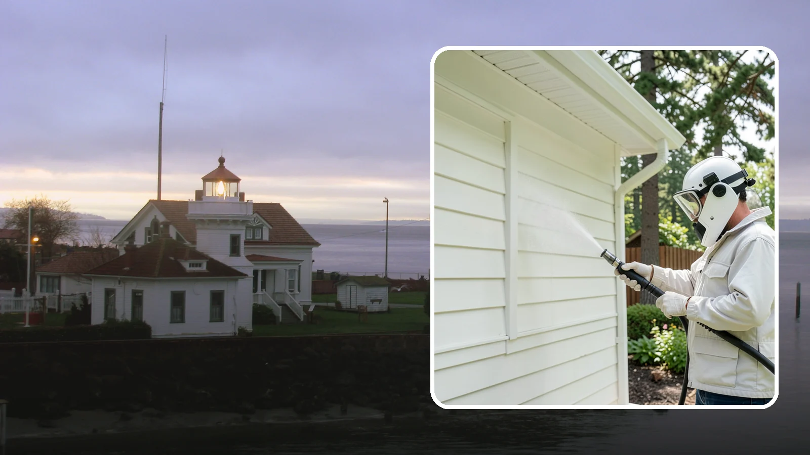 Soft House Washing in Mukilteo, Snohomish County, WA - Soft house washing uses low pressure and specialized detergents to clean delicate siding without the risk of gouging or water...